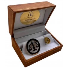 Legal Scales of Justice Gold Plated Lapel Pin in Gift Box